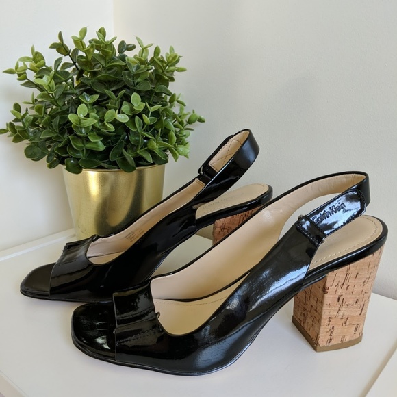 [Calvin Klein] Open Toe Slingback Block Heel Sz 8M - Picture 2 of 8